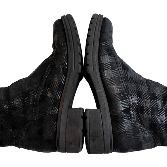 Gabor Plaid Black/Gray Metallic Combat Ankle Boots, UK 6/US 8.5 - Picture 8 of 14